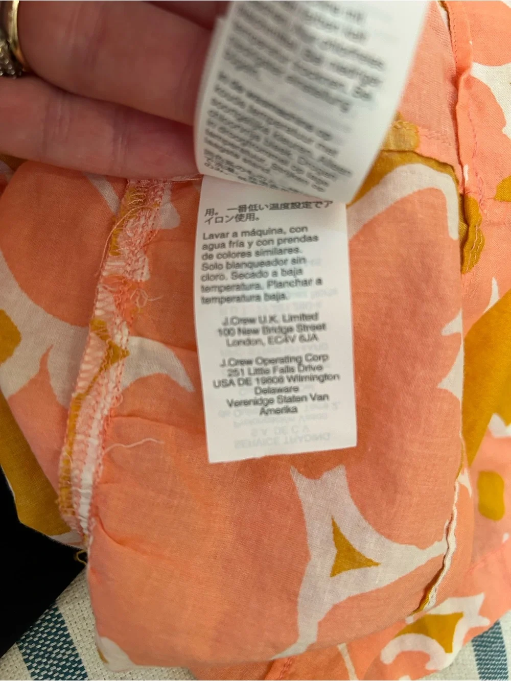 J. Crew Orange Floral Smocked Tie-Shoulder Maxi Dress